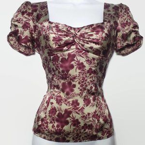 Anthropologie Nanette Lepore Silk Blouse Purple